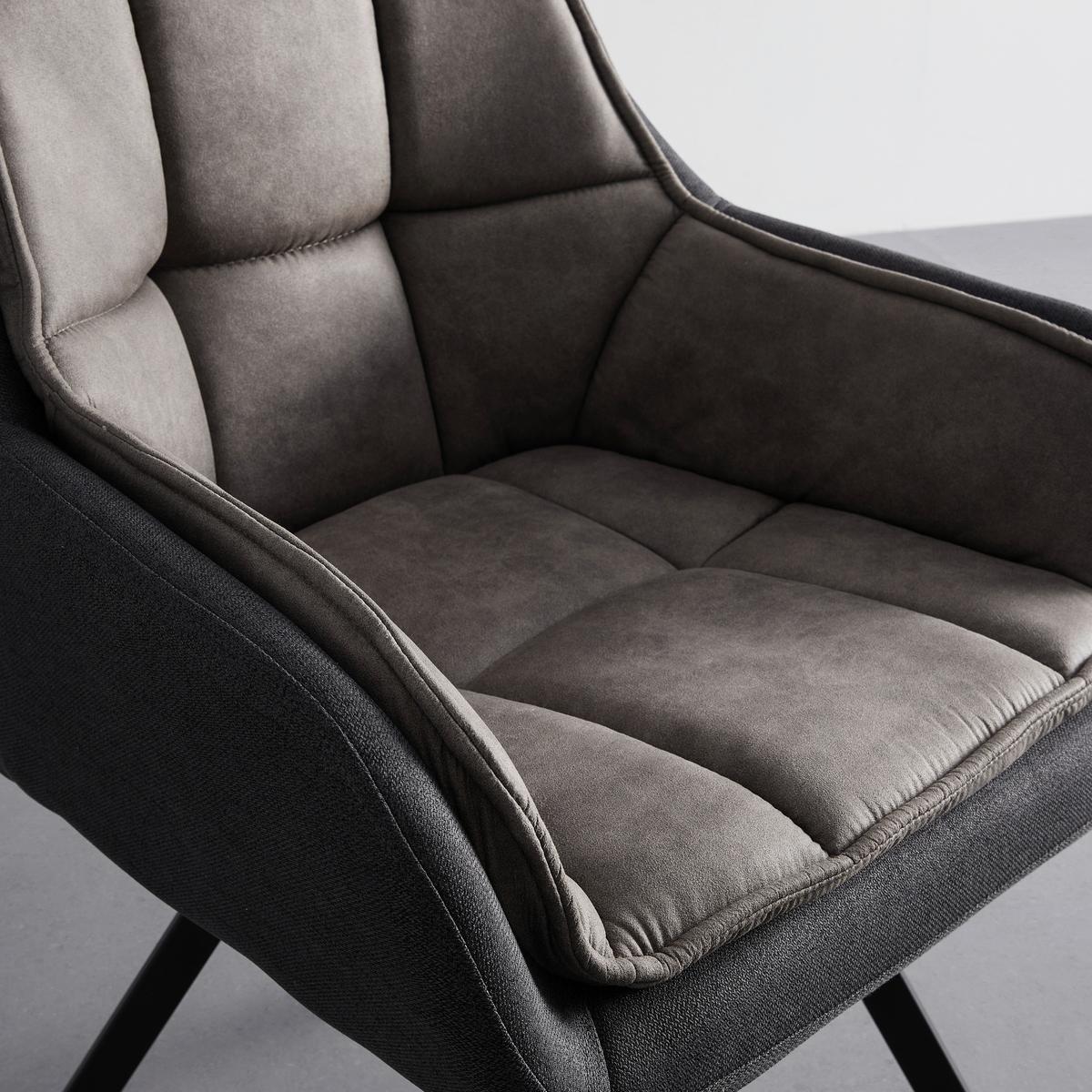 Naslanjač Billy, Siva, Vrtljiv - temno siva/siva, Moderno, kovina/tekstil (62/85/62cm) - Bessagi Home