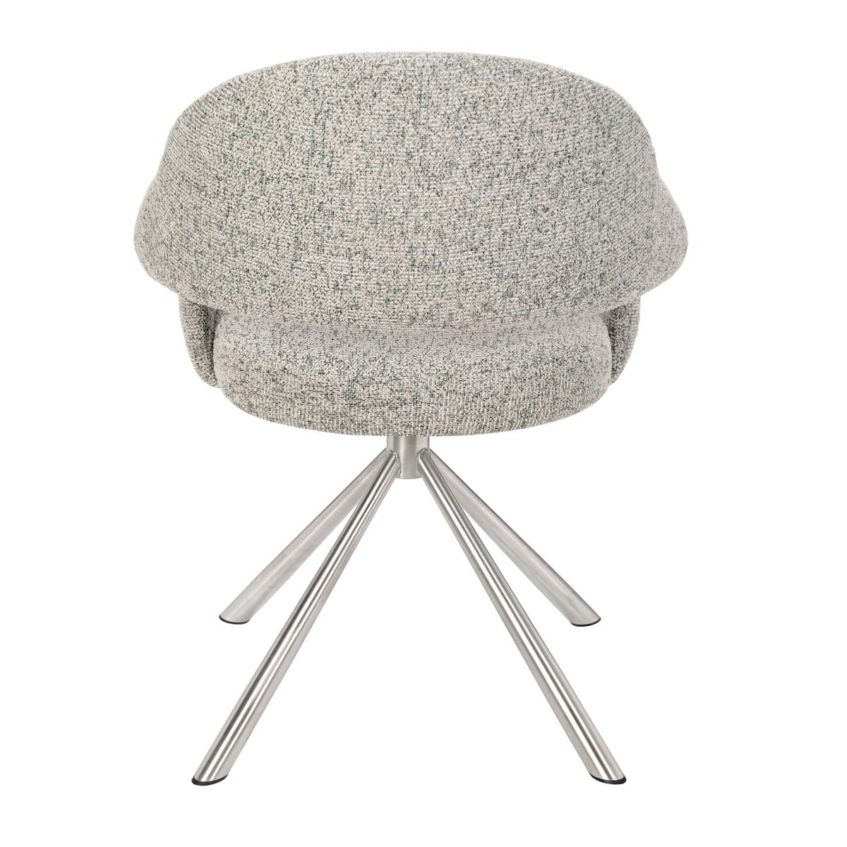 Drehstuhl Perama Edelstahlfarben/Pastellgrün - Edelstahlfarben/Pastellgrün, MODERN, Textil/Metall (61/83/61cm) - Mömax