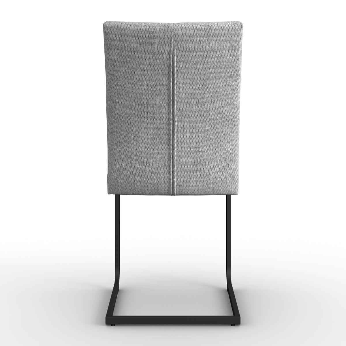 Schwingstuhl Colien Hellgrau Webstoff Gepolstert - Hellgrau/Schwarz, MODERN, Holz/Textil (46/94/62cm) - Bessagi Home