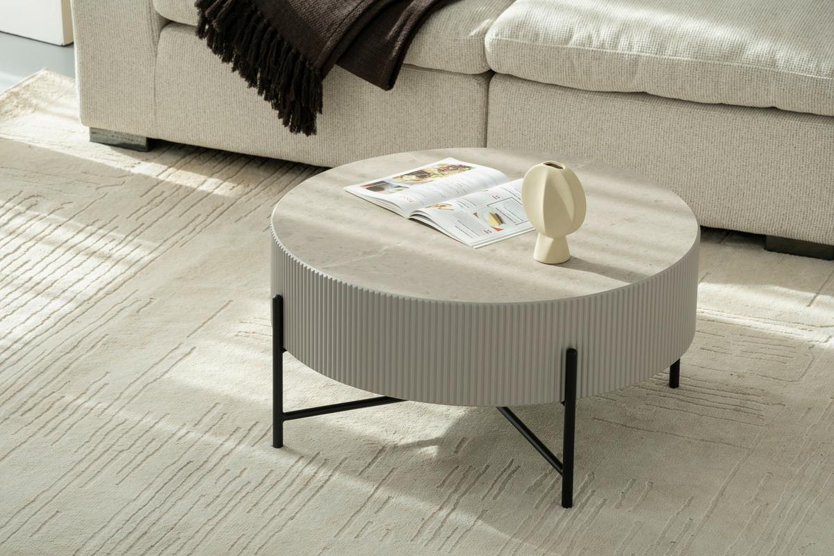 Blanche Stolić - siva/crna, Design, drvni materijal/metal (80/40cm) - Premium Living