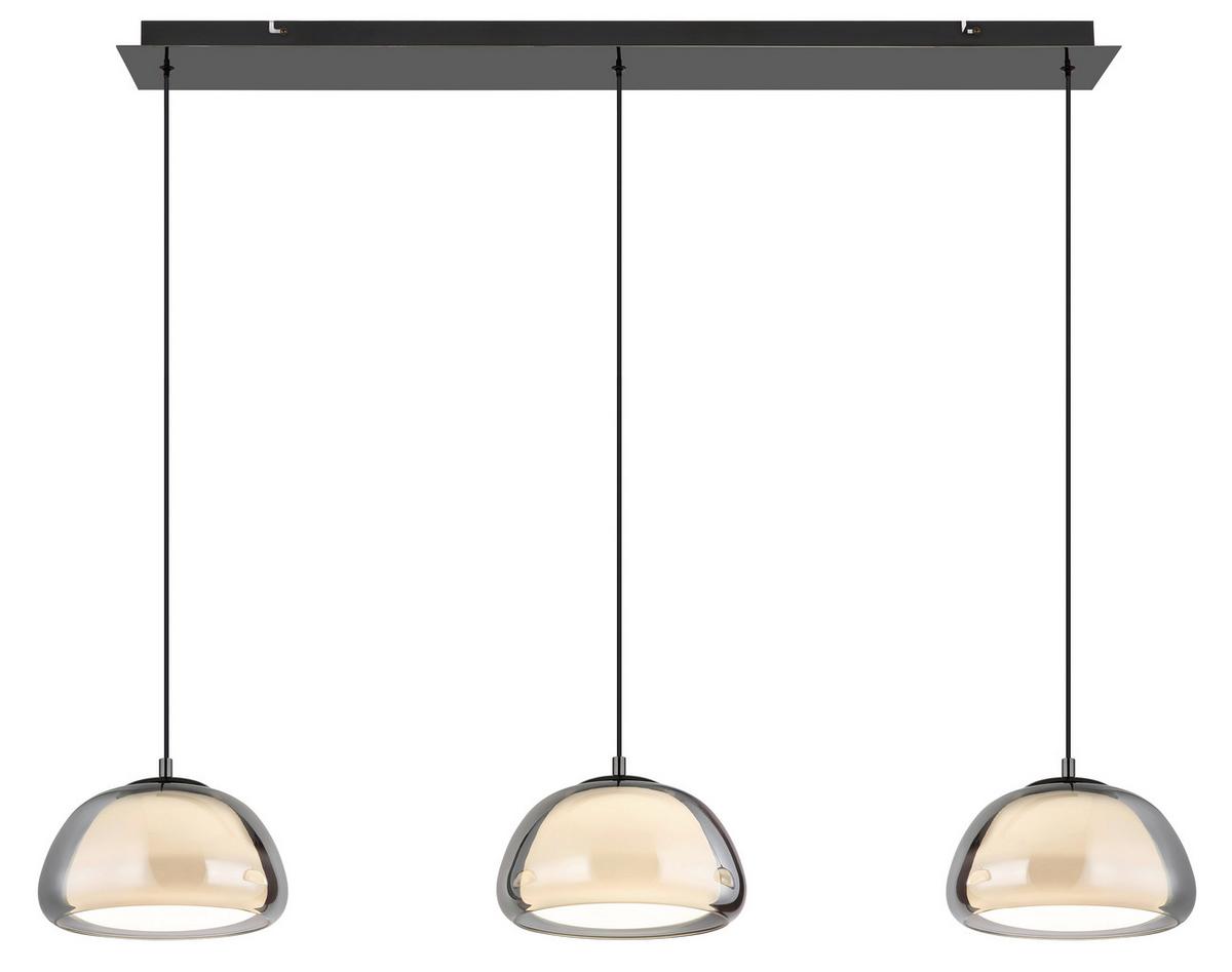 Led Viseća Svjetiljka Avila - bijela/siva, Design, staklo/metal (117/25/120cm) - Globo