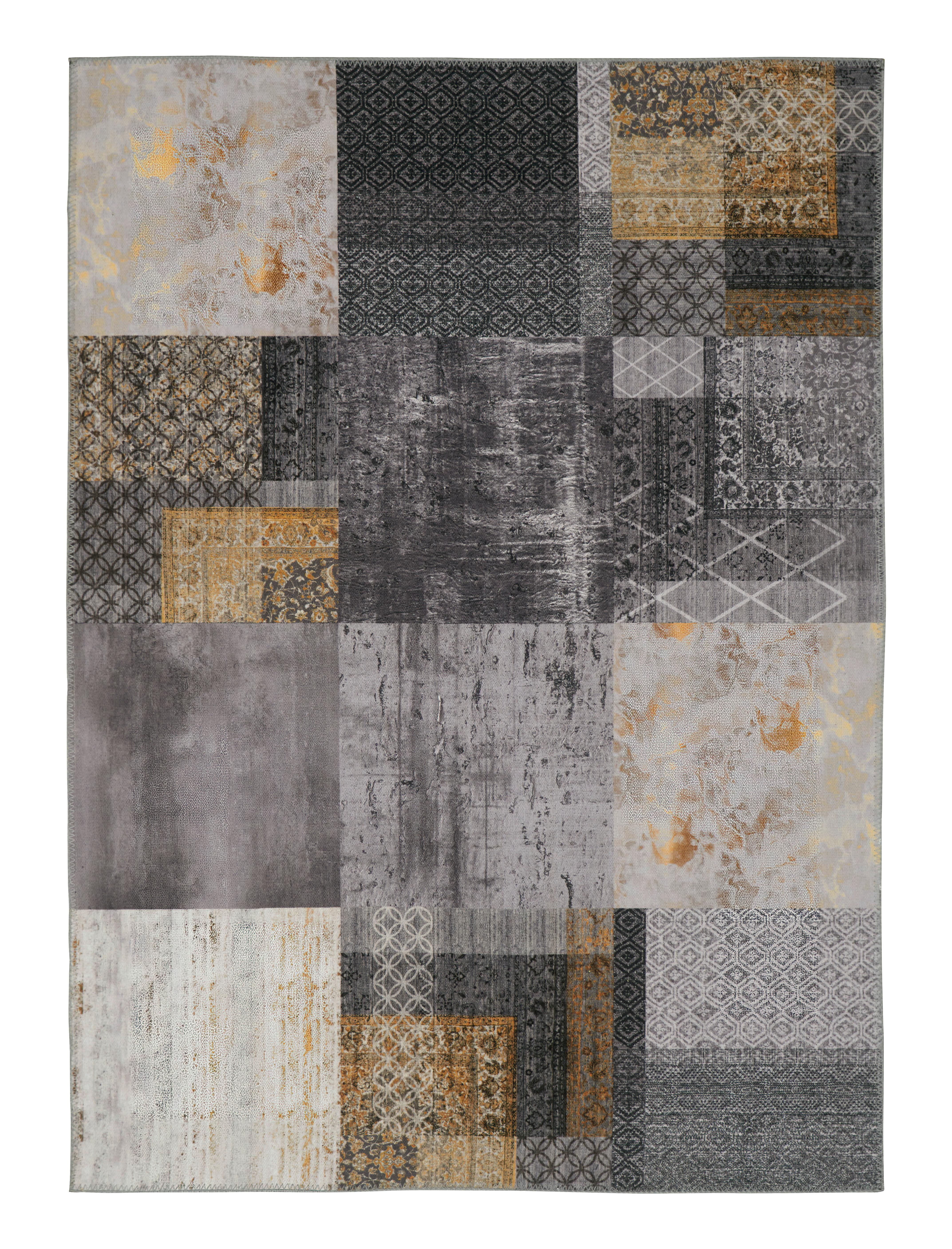 Tepih Niskog Tkanja Edessa 2 - siva/zlatne boje, Modern, tekstil (120/170cm) - Modern Living
