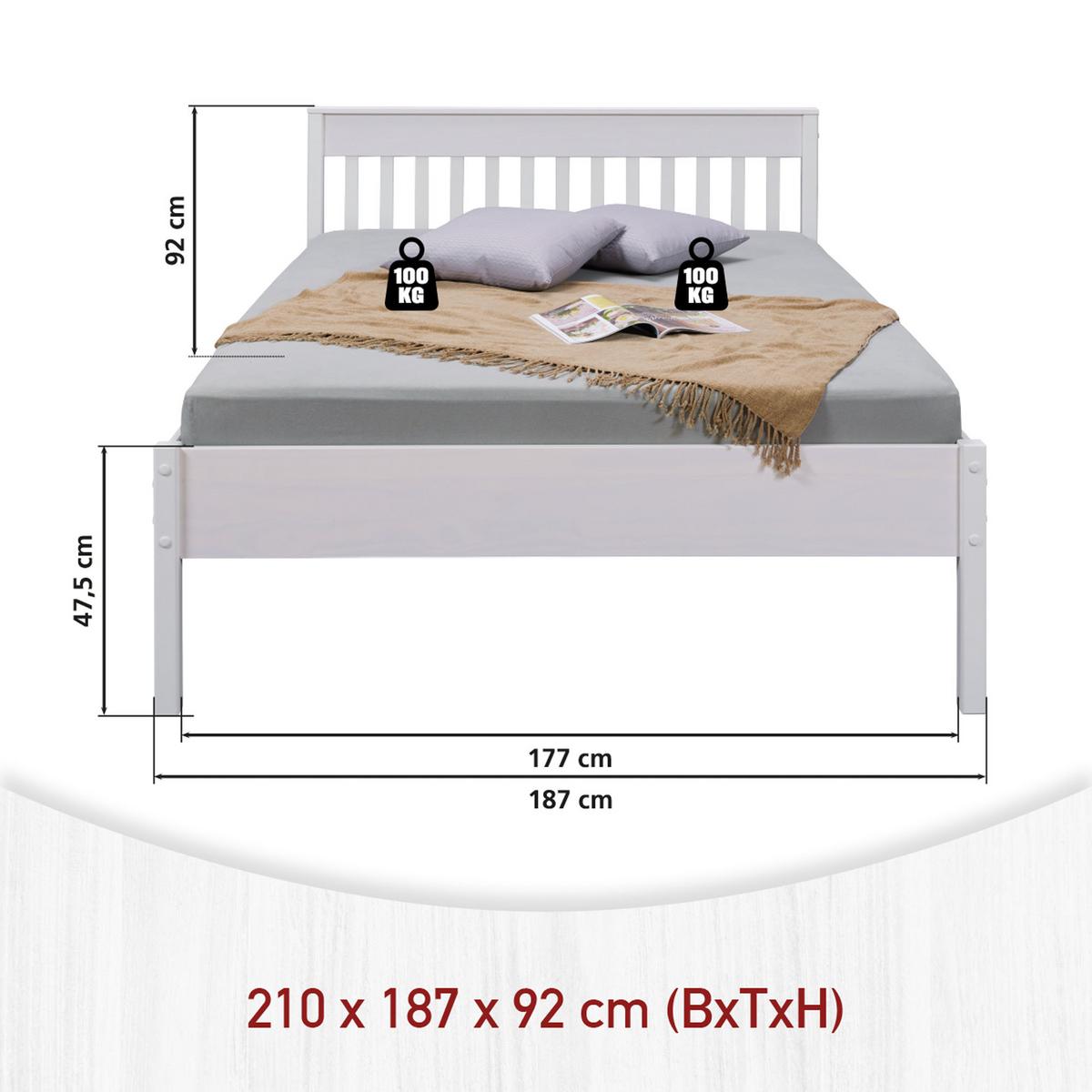 Ágykeret Chilly Home 180 - fehér, Konventionell, fa (180/200cm)