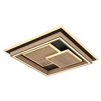 Stropna Led-svetilka Lagerta, S Sijalko - črna/temno rjava, Design, kovina/umetna masa (41/41/7,6cm) - Globo