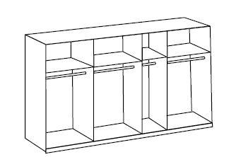 Ormar S Kliznim Vratima Level 36a - bijela/boje kroma, Basics, staklo/drvni materijal (350/216/65cm) - Modern Living