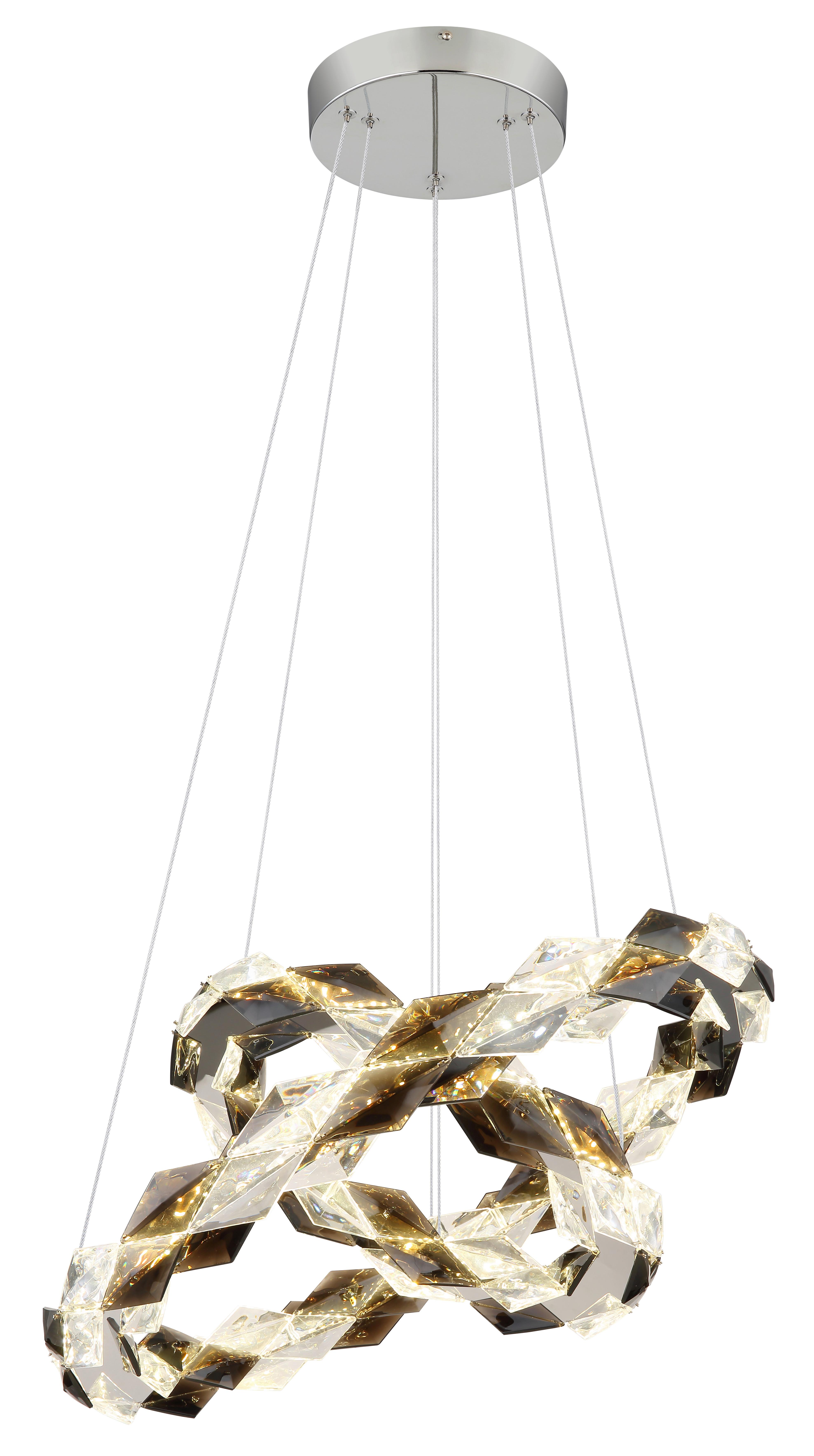 LED-Hängeleuchte Karilion Klar max. 50 Watt - Klar, Design, Kunststoff/Metall (55/130cm) - Globo