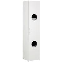 Schrank in Weiss - Weiss/Alufarben, Konventionell, Holzwerkstoff/Kunststoff (40/185cm) - Mömax