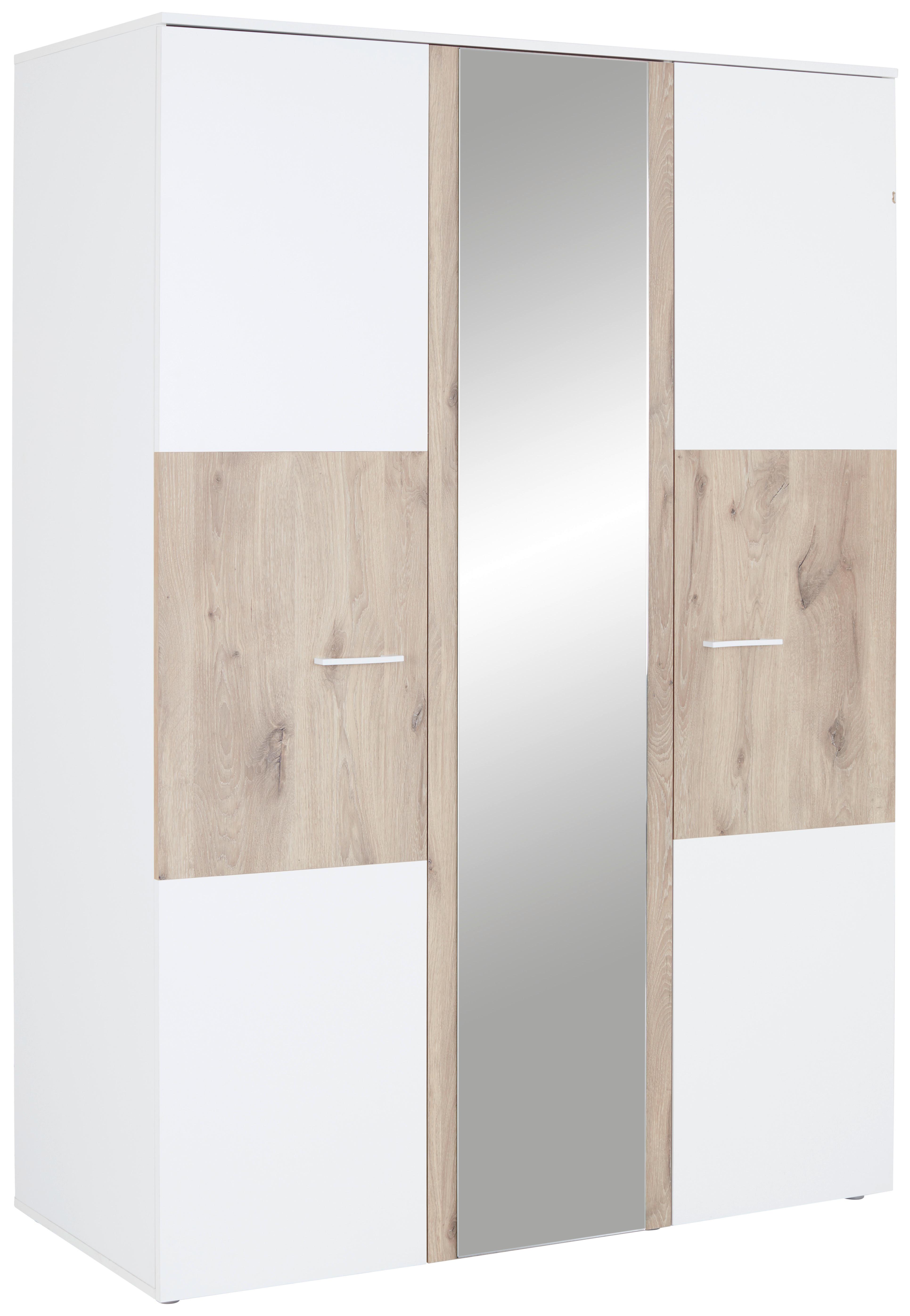 Șifonier ALEX - alb/culoare lemn stejar, Konventionell, material pe bază de lemn (135/195/60cm)