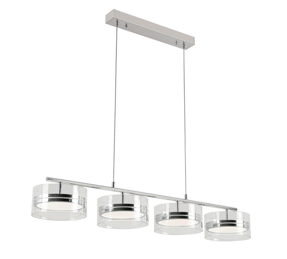 LAMPA WISZĄCA LED LUCA *SBN*SH* - kolor chromowy, Design, tworzywo sztuczne/metal (93/18/120cm) - Novel