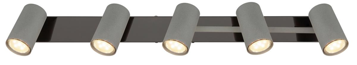 Strahler Robby Grau/Schwarzchrom max. 35 Watt - Schwarzchrom/Grau, Design, Metall (70/35/17cm) - Globo