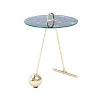 BEISTELLTISCH JCWZR - Goldfarben/Schwarz, Basics, Glas/Metall (46/60cm) - Kayoom