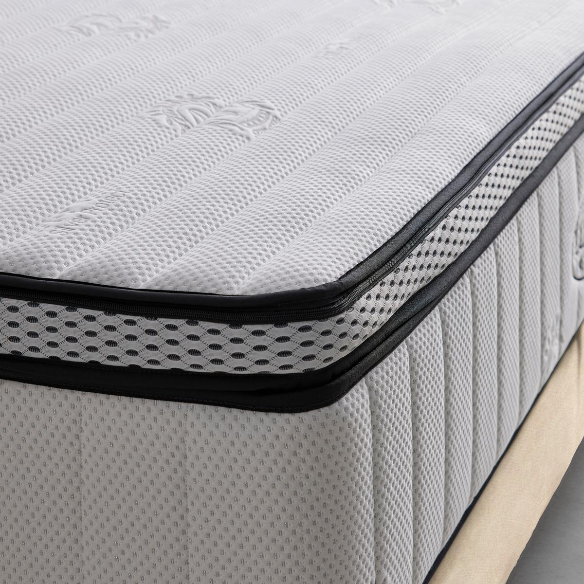 Boxspringbett Queen in Sahara ca. 180x200cm - Chromfarben/Goldfarben, KONVENTIONELL, Textil (180/200cm) - Premium Living