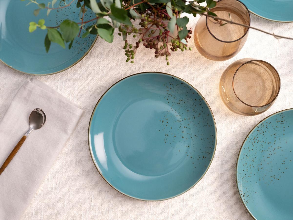 Desserttellerset 22042 Nature Collection - Türkis, Trend, Keramik (21cm) - Creatable