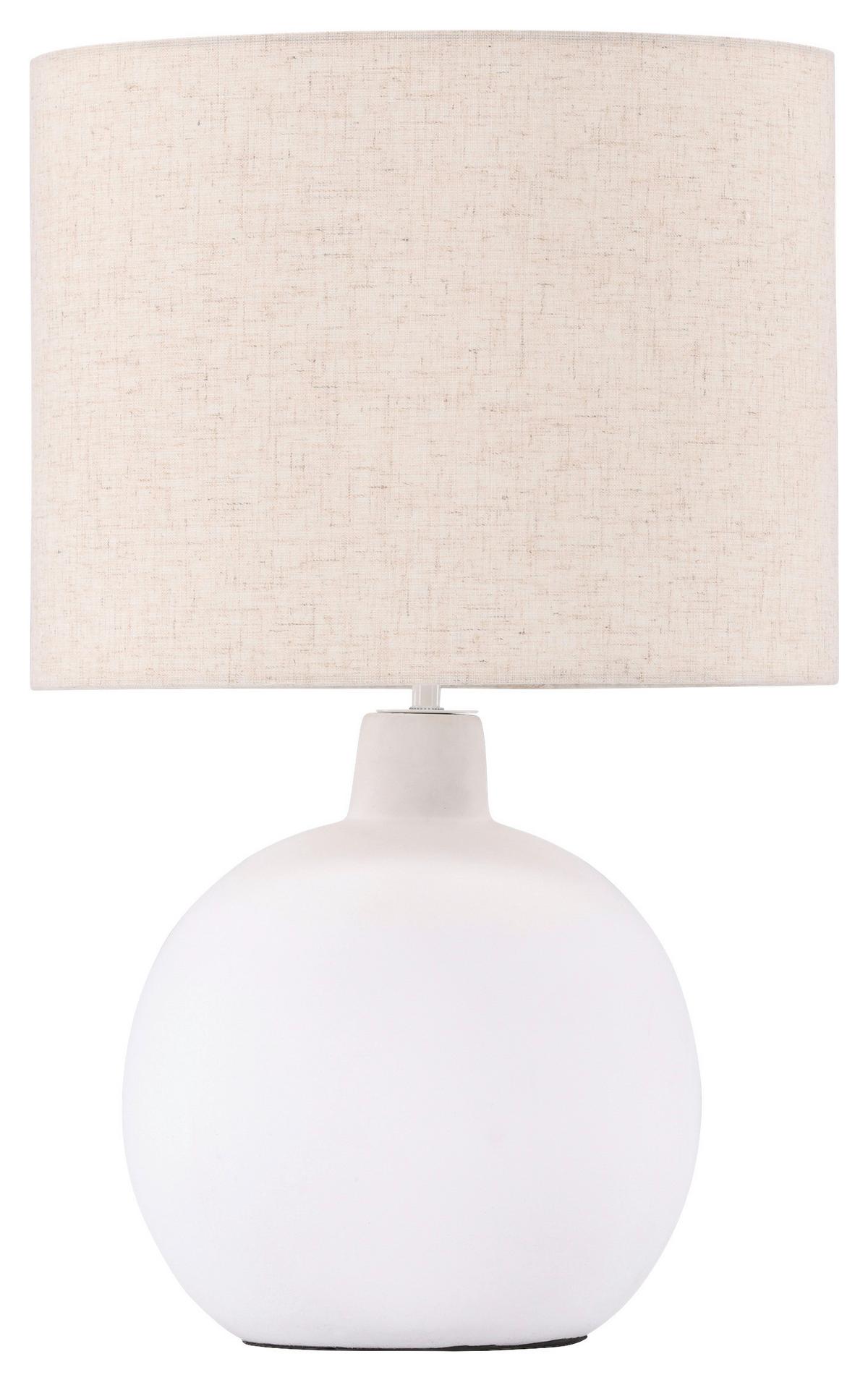 TISCHLEUCHTE TORCELLO - Beige/Weiß, Basics, Stein/Textil (32/51/32cm) - P & B