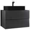 Kombiniran Umivalnik Lendas S, Antracit - črna/antracit, Moderno, leseni material/keramika (81cm) - MID.YOU