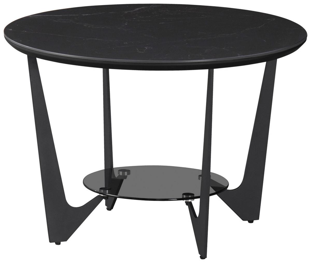 Măsuță de cafea MIDNIGHT MOON - negru, Modern, ceramică/sticlă (70/46/70cm) - Modern Living