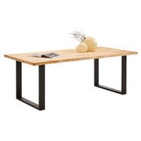 Masă WOOD 200 - culoare natur/negru, Konventionell, lemn/metal (200/75/100cm) - James Wood