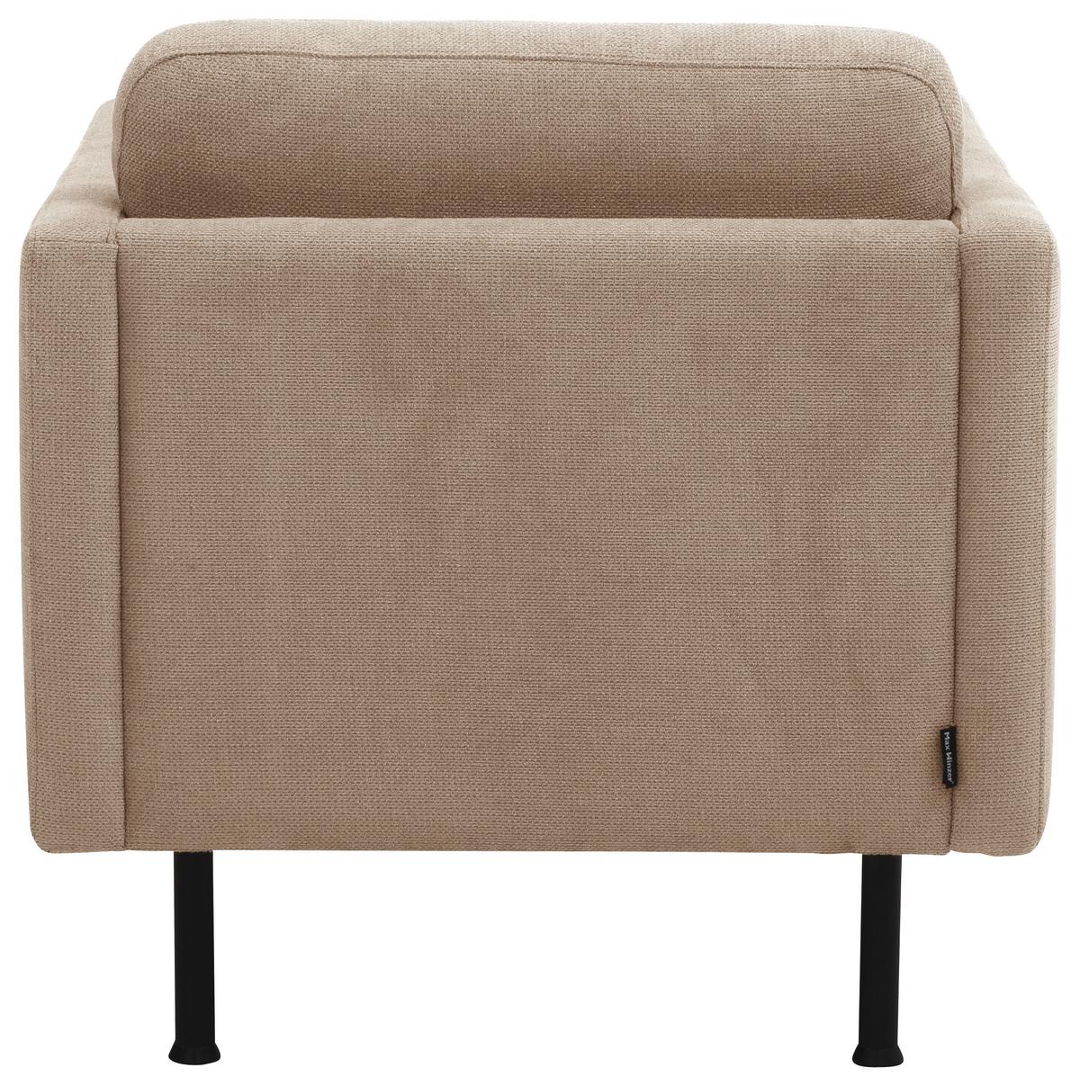 Sessel Nathan ca. 76x78 cm Beige - Beige/Schwarz, MODERN, Textil/Metall (76/78/89cm) - Max Winzer