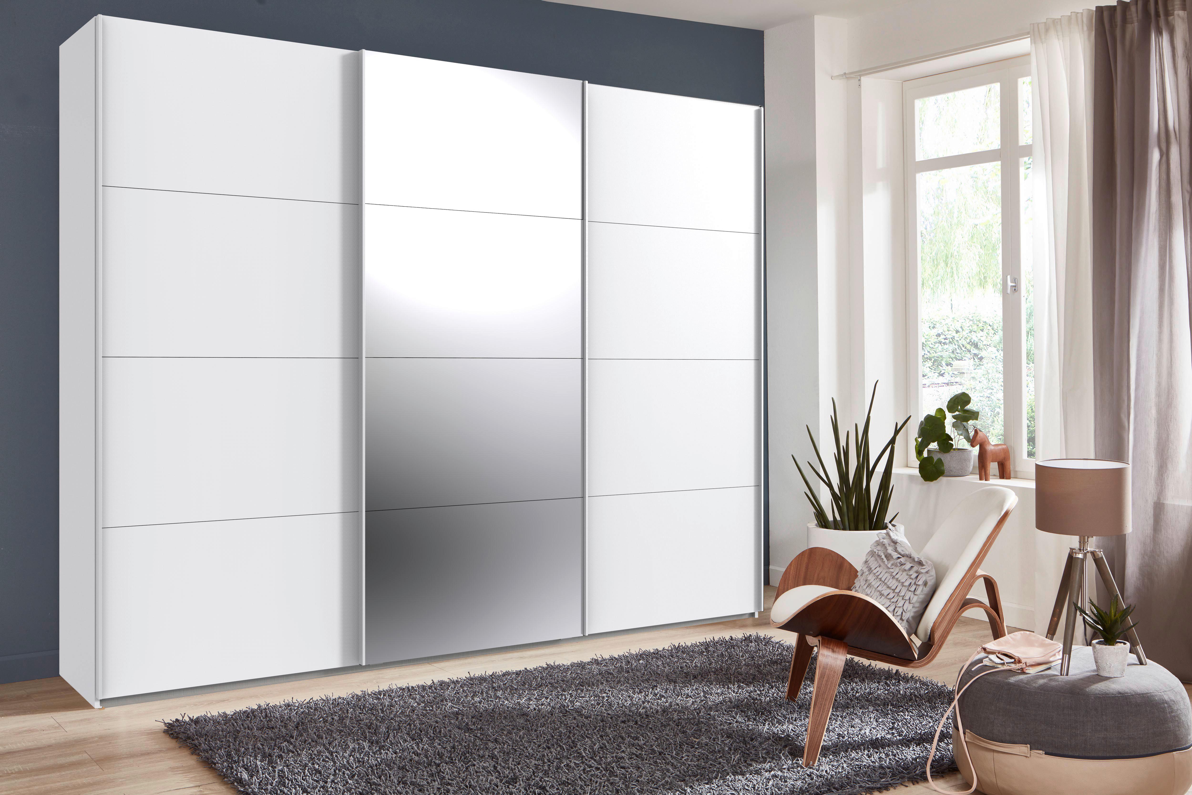 Ormar S Kliznim Vratima Norderstedt - bijela, Moderno, staklo/drvni materijal (270/236/64cm) - Modern Living