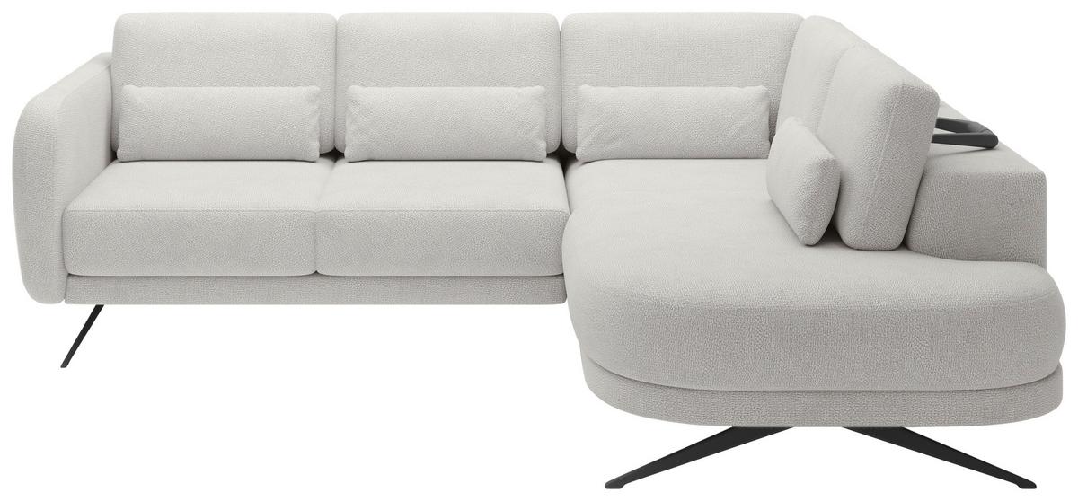 Kutna Garnitura Ilussio L - svijetlo siva/crna, Moderno (248-205/83-104/111cm) - Modern Living