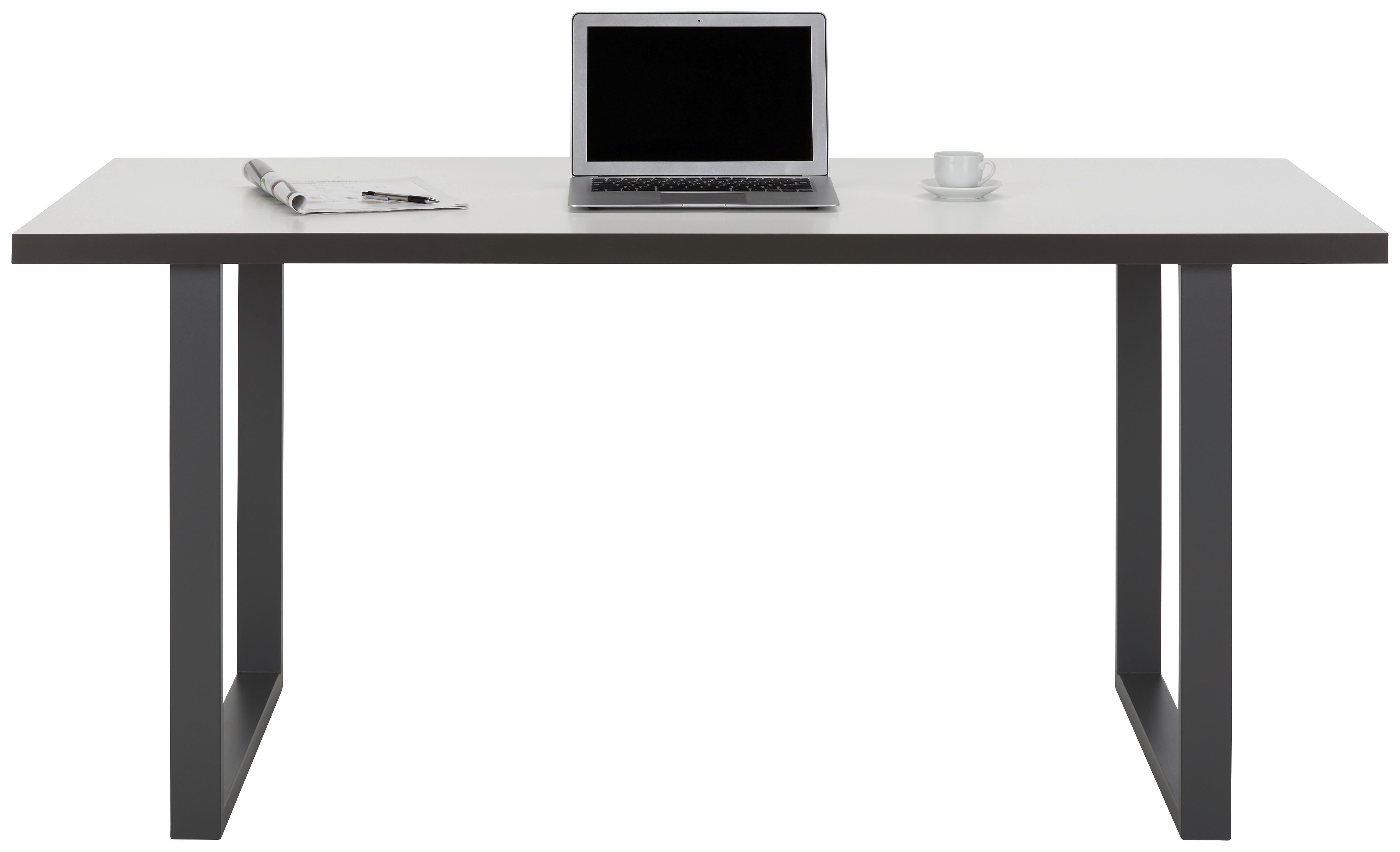 Schreibtisch in Grau/Weiß - Weiß/Grau, MODERN, Holzwerkstoff/Metall (160/74,1/75cm) - Mömax