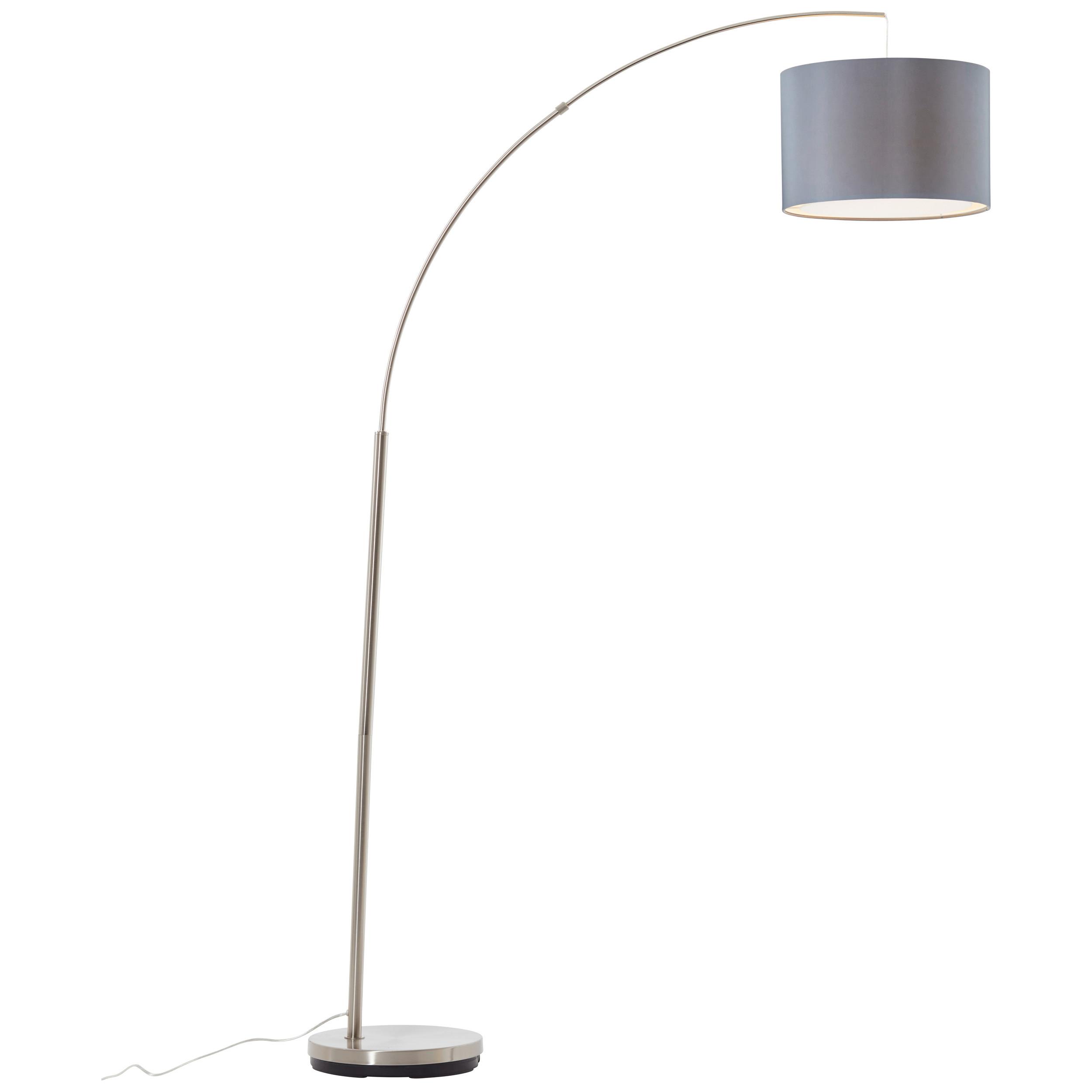 Bogenleuchte Clarie max. 60 Watt - Silberfarben/Hellgrau, Design, Textil/Metall (36/180cm) - Brilliant