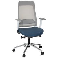 Pisarniški Stol Chiaro T1 White, Modra, Siva - modra/siva, Moderno, kovina/umetna masa (67/118/63cm) - MID.YOU