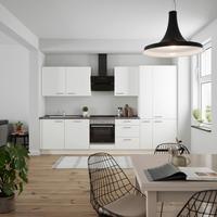 Küchenleerblock Touch High o. Geräte Weiß - Edelstahlfarben/Weiß, MODERN, Holzwerkstoff/Metall (330cm) - Nobilia