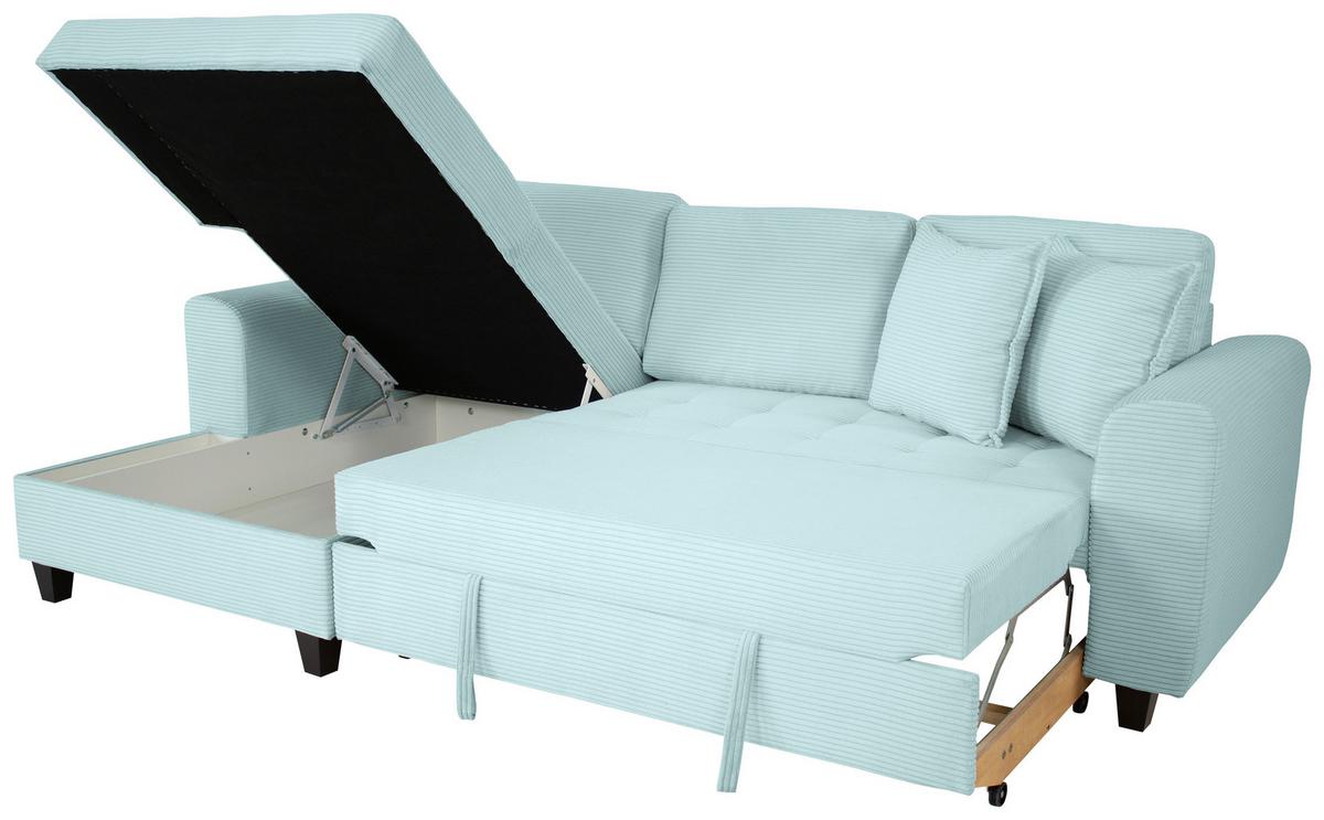 Kutna Garnitura Moritz - sivo-zelena, Trend, tekstil (155/265cm) - Modern Living