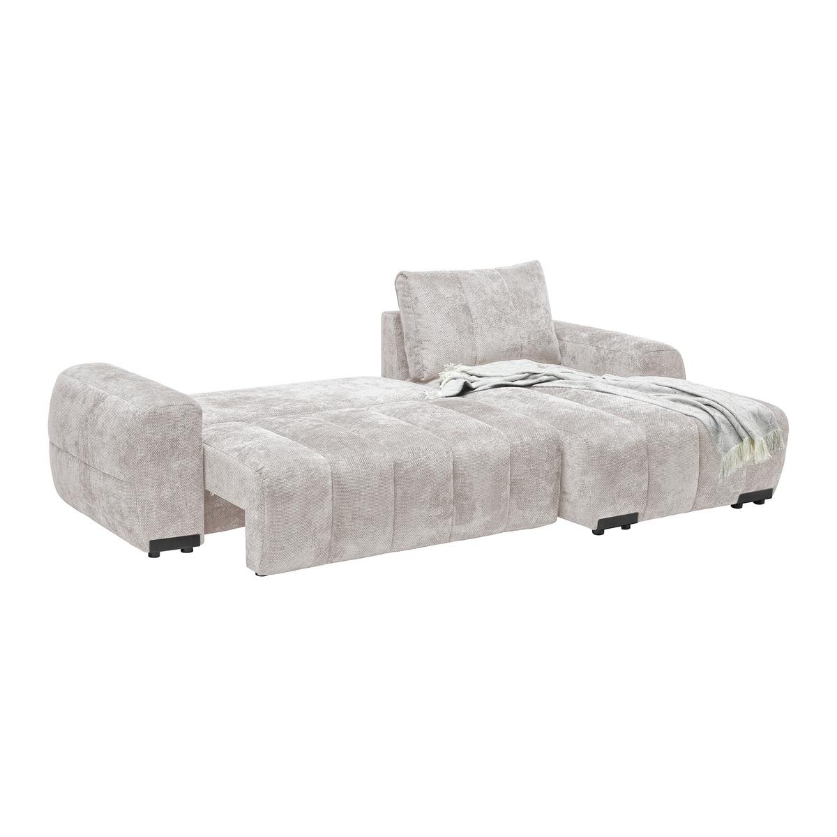 Wohnlandschaft Bolonia Beige - Schwarz Hochglanz/Beige, MODERN, Textil/Metall (273/93/166cm) - Mömax