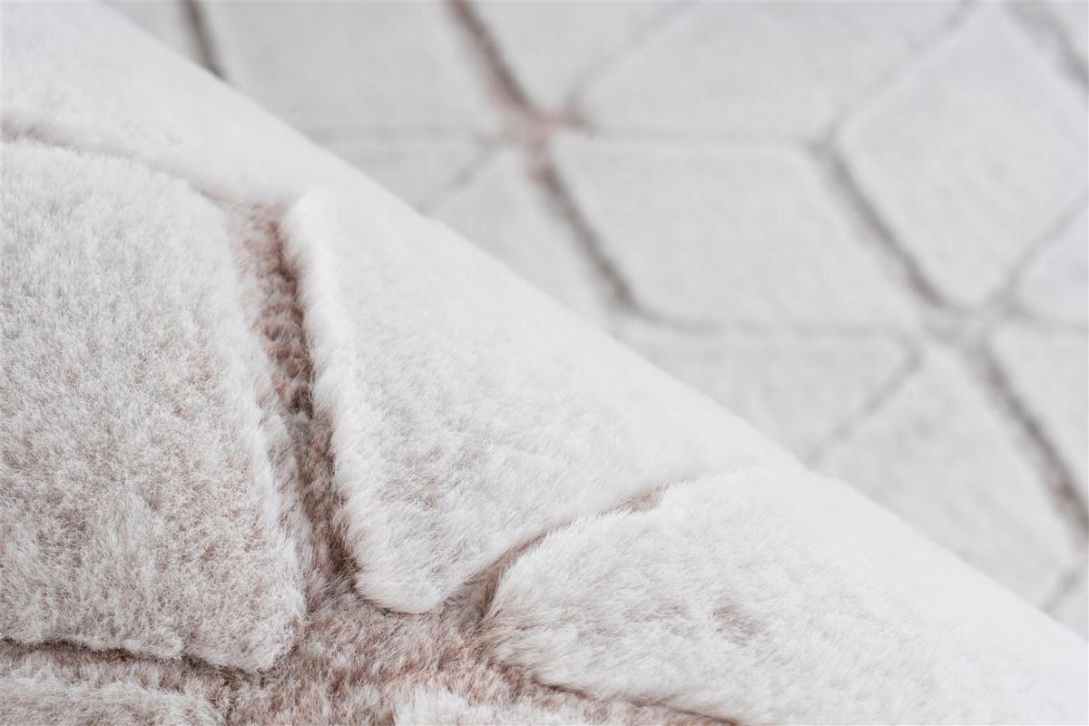 TEPPICH VIVICA 125 WEIß / TAUPE - Taupe/Weiss, Konventionell, Textil (120/160cm) - Kayoom