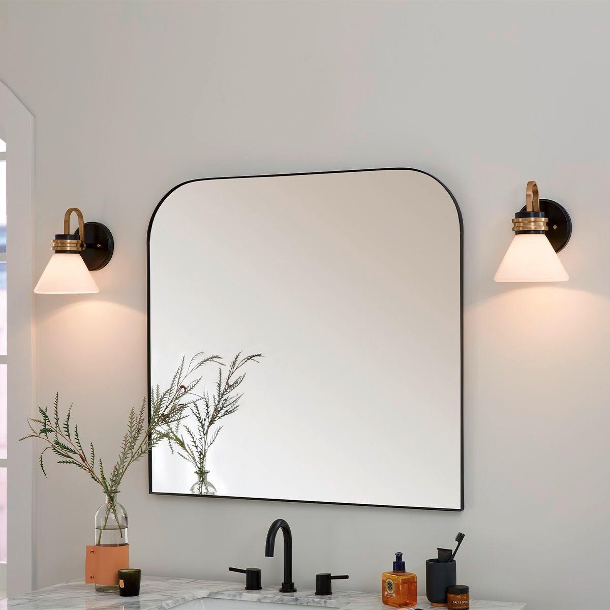 Fürdőszobai Falilámpa Kl-Farum1-Bk-Cpz - Pezsgő/fekete, Konventionell, üveg/fém (24/17,8/21,5cm) - Elstead Lighting