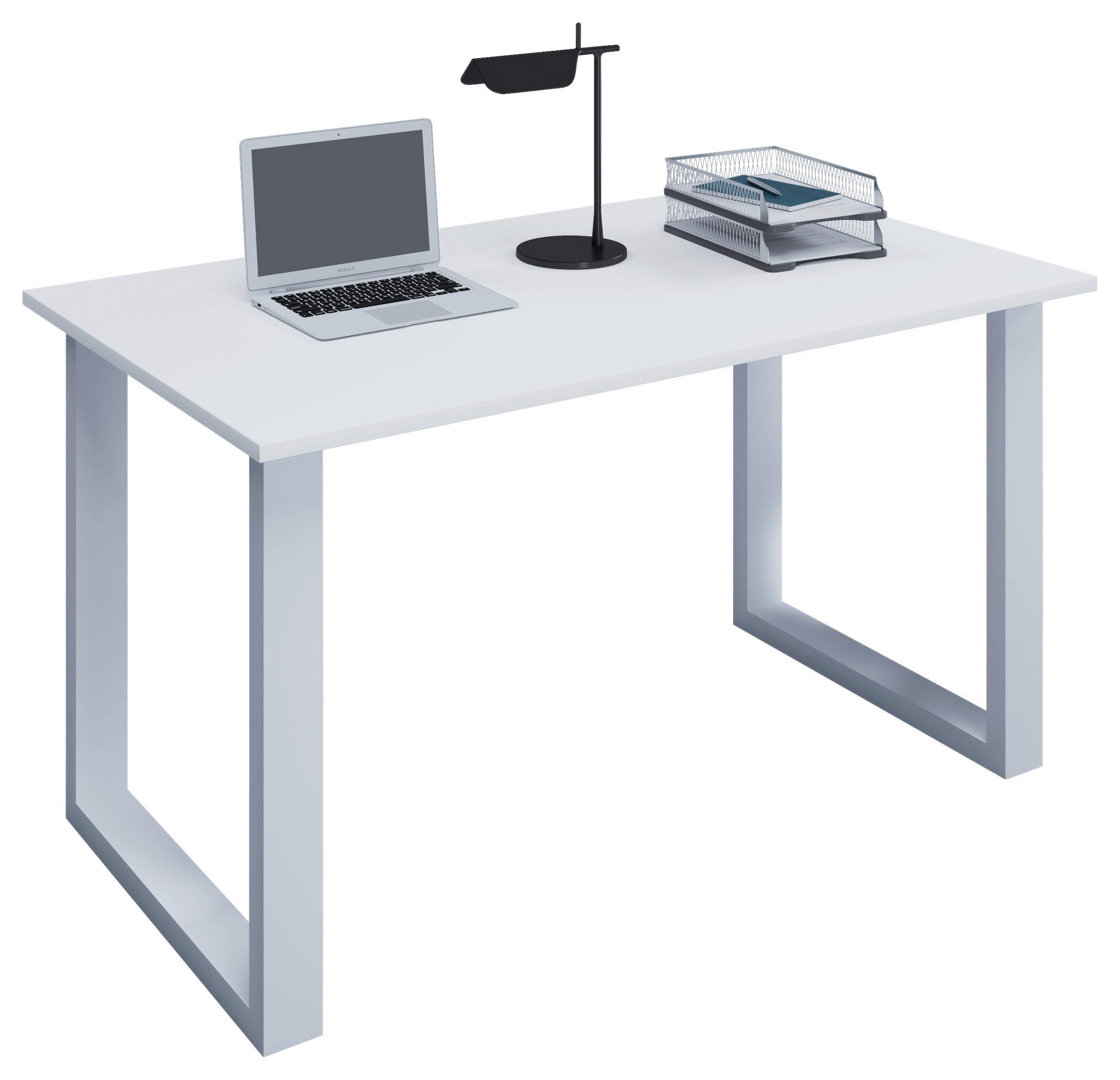 Schreibtisch Lona Weiß ca. 110x80x76cm - Weiß, MODERN, Holzwerkstoff/Metall (110/80/76cm) - MID.YOU