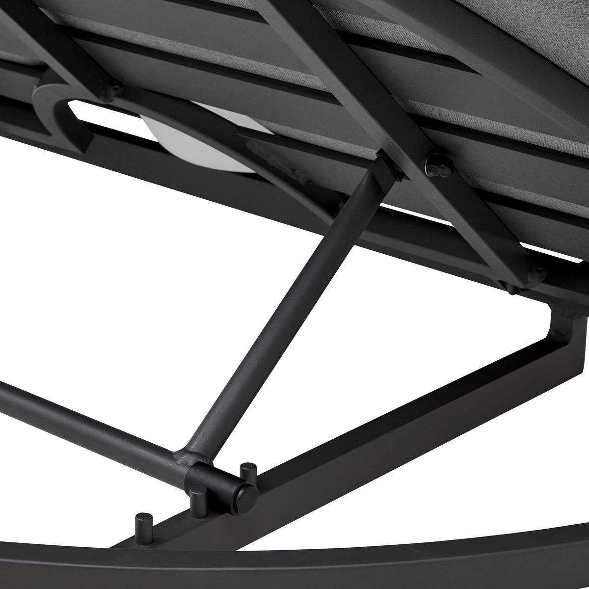 Sonneninsel "Evelina", Outdoorgewebe,inkl LED-Leuchte - Dunkelgrau, Modern, Textil/Metall (130/66cm) - Bessagi Garden