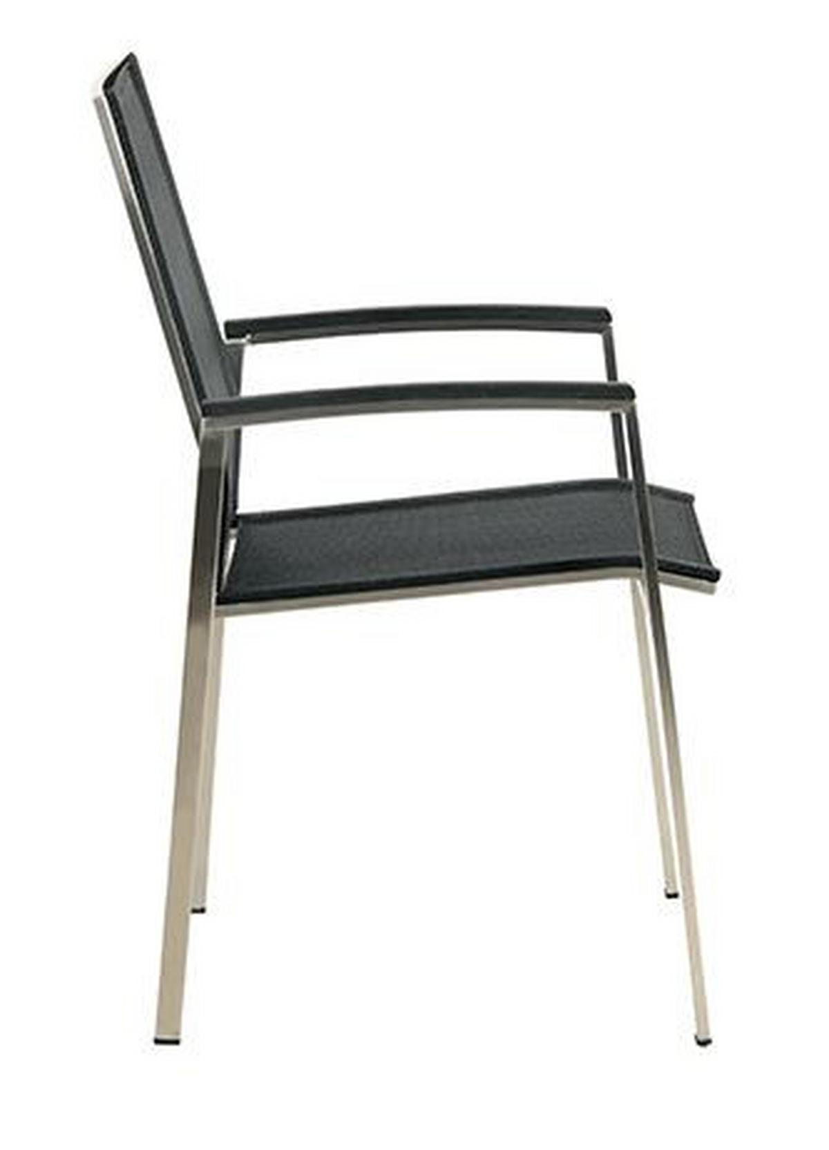 Gartengarnitur Auris 7-tlg. Grau/Edelstahlfarben - Edelstahlfarben/Grau, Basics, Keramik/Kunststoff (200/75/100cm) - Acamp