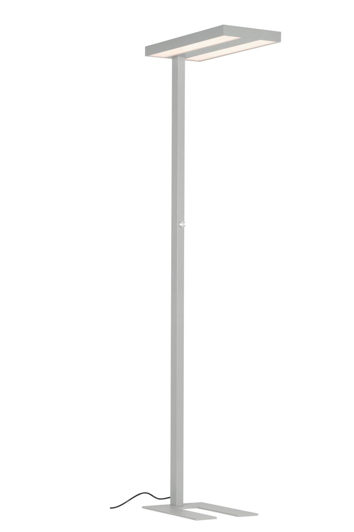LAMPA STOJĄCA LED WORK *SBN* - kolor srebrny/przejrzysty, Konventionell, tworzywo sztuczne/metal (61/28/195cm) - Novel