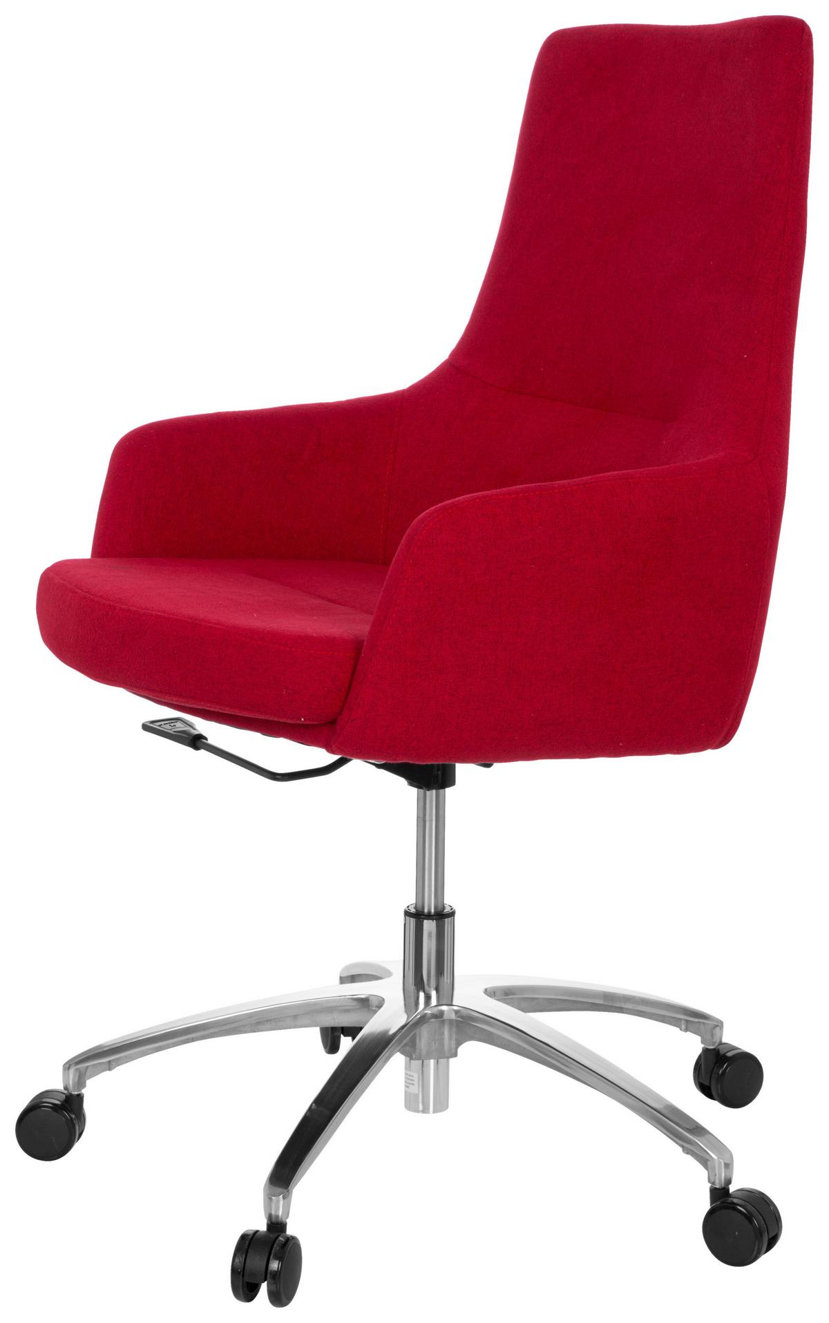 Vrtljivi Stol Shake 100, Rdeča, Z Dekorativno Blazino - rdeča/srebrne barve, Basics, kovina/umetna masa (65/97/60cm) - MID.YOU