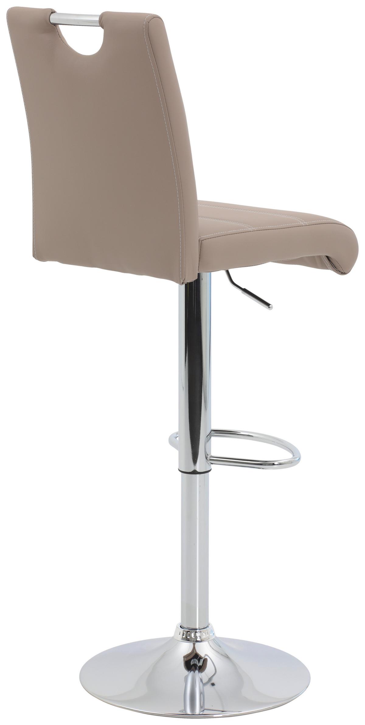 Barhocker-Set Miranda Cappuccino - Chromfarben/Weiß, MODERN, Textil/Metall (38/97-119/50cm) - MID.YOU