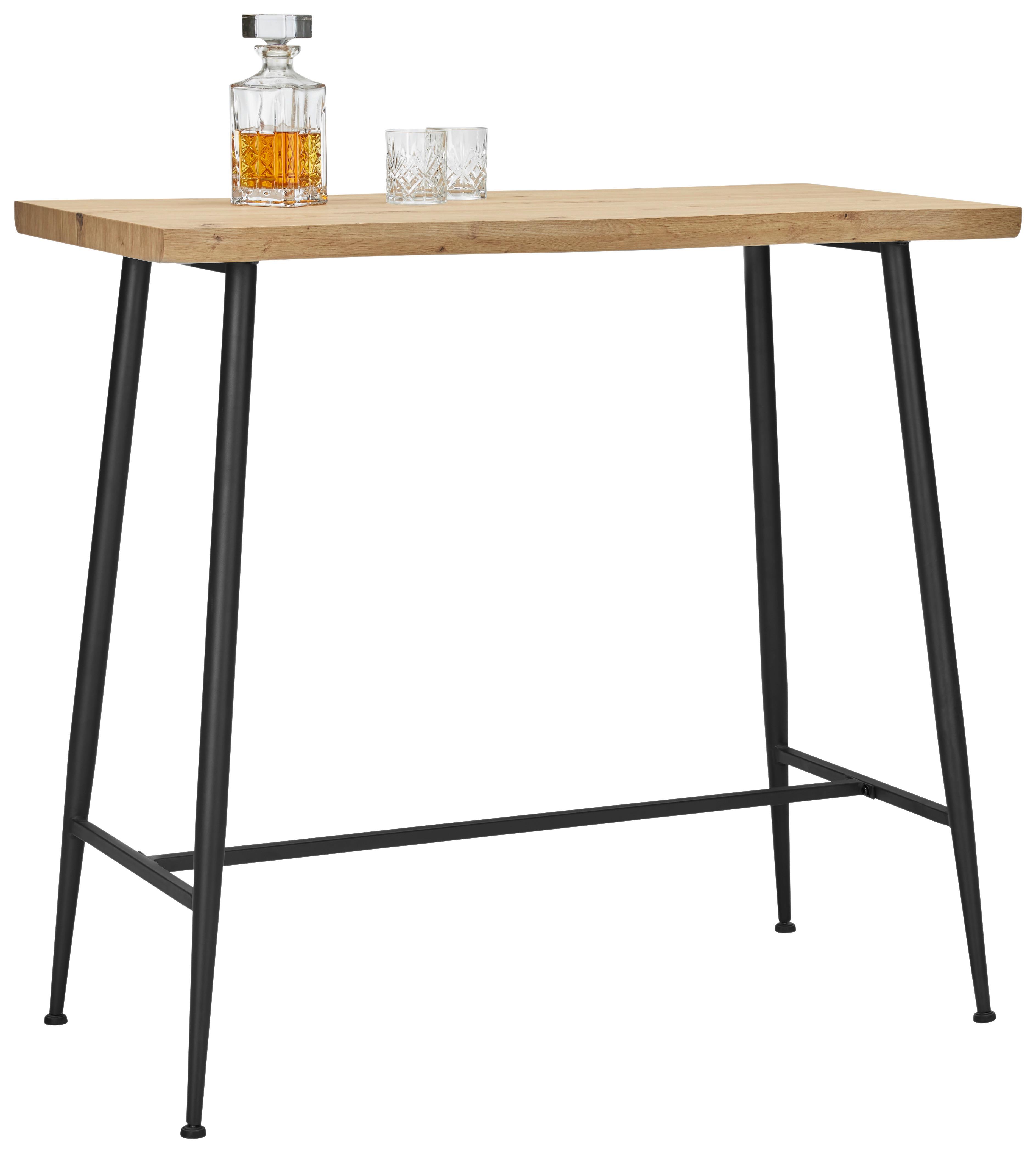 Bartisch in Eichefarben/Natur - Schwarz/Naturfarben, Modern, Holzwerkstoff/Metall (115/108/60cm) - Mömax