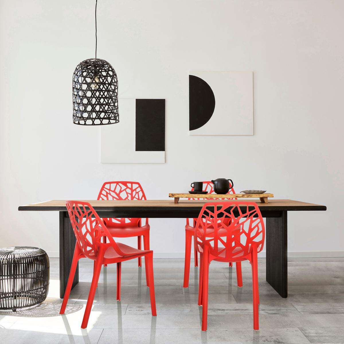 Stol Artifo Tri, Rdeča - rdeča, Basics, umetna masa (47/80/56cm) - MID.YOU