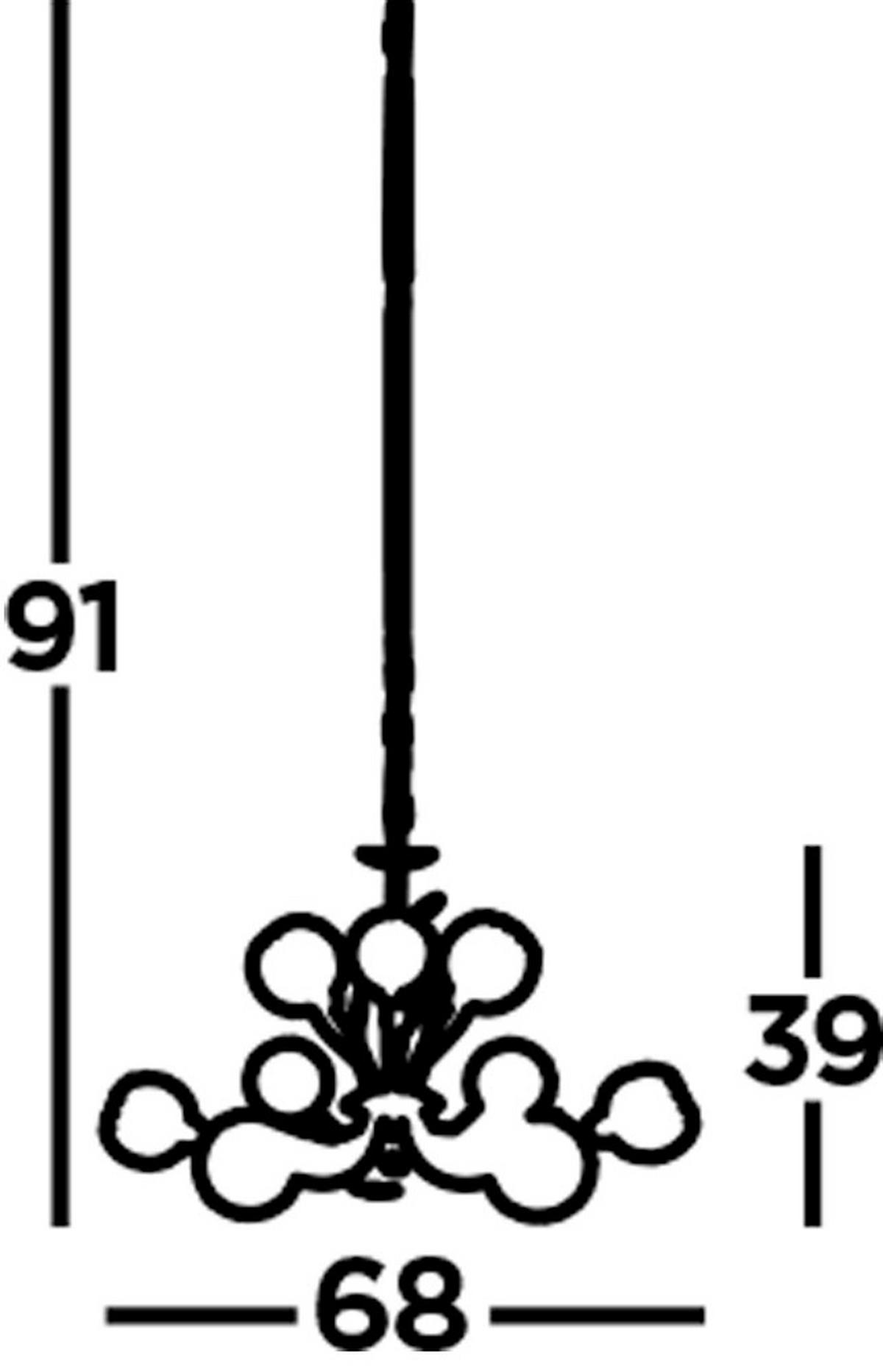 Függőlámpa Bellis 9lt 5579-9ab - sárgarézszínű, Basics, üveg/fém (68/39cm)