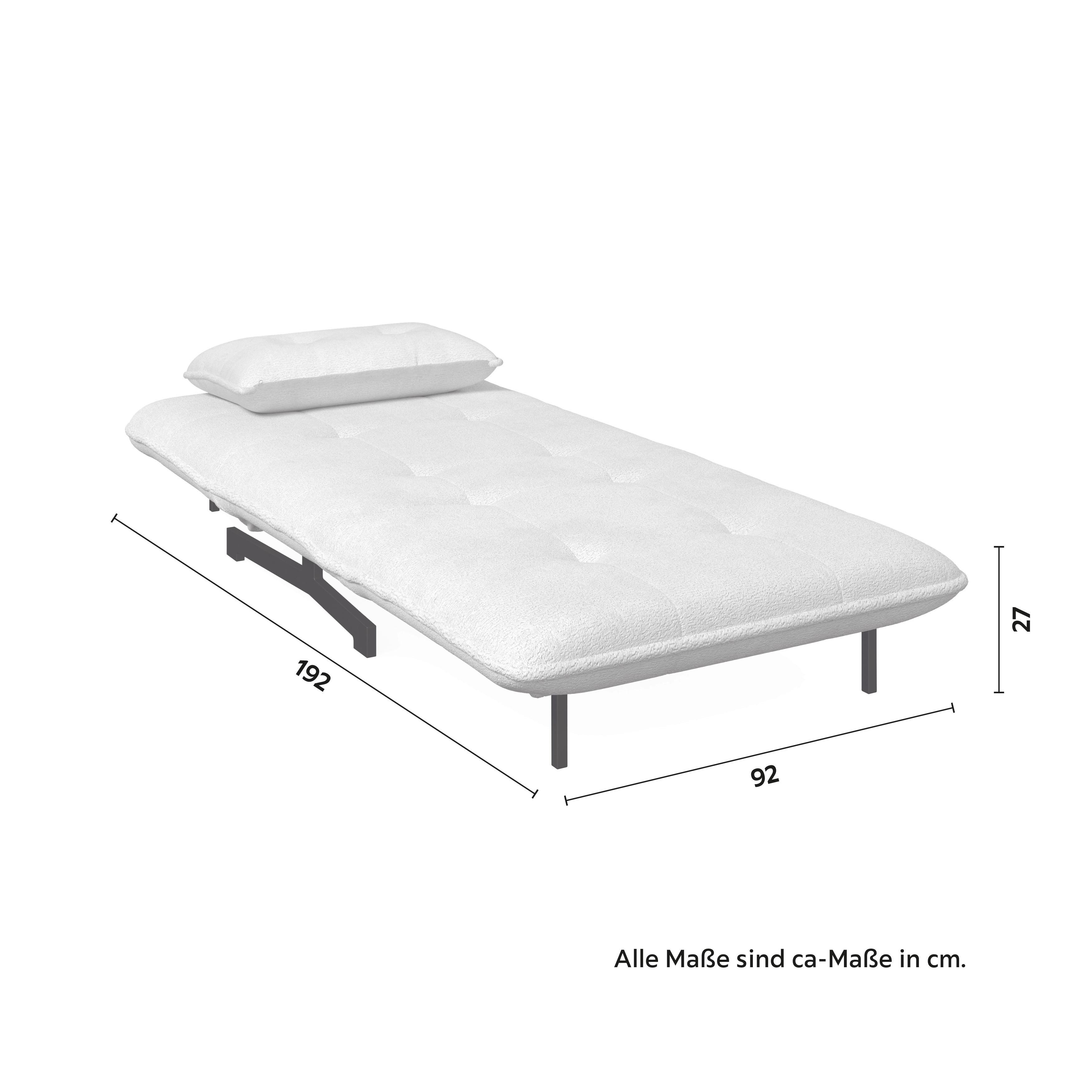 BÄDDFÅTÖLJ LUNA - vit/svart, Modern, metall/textil (92/86/80cm) - Bessagi Home