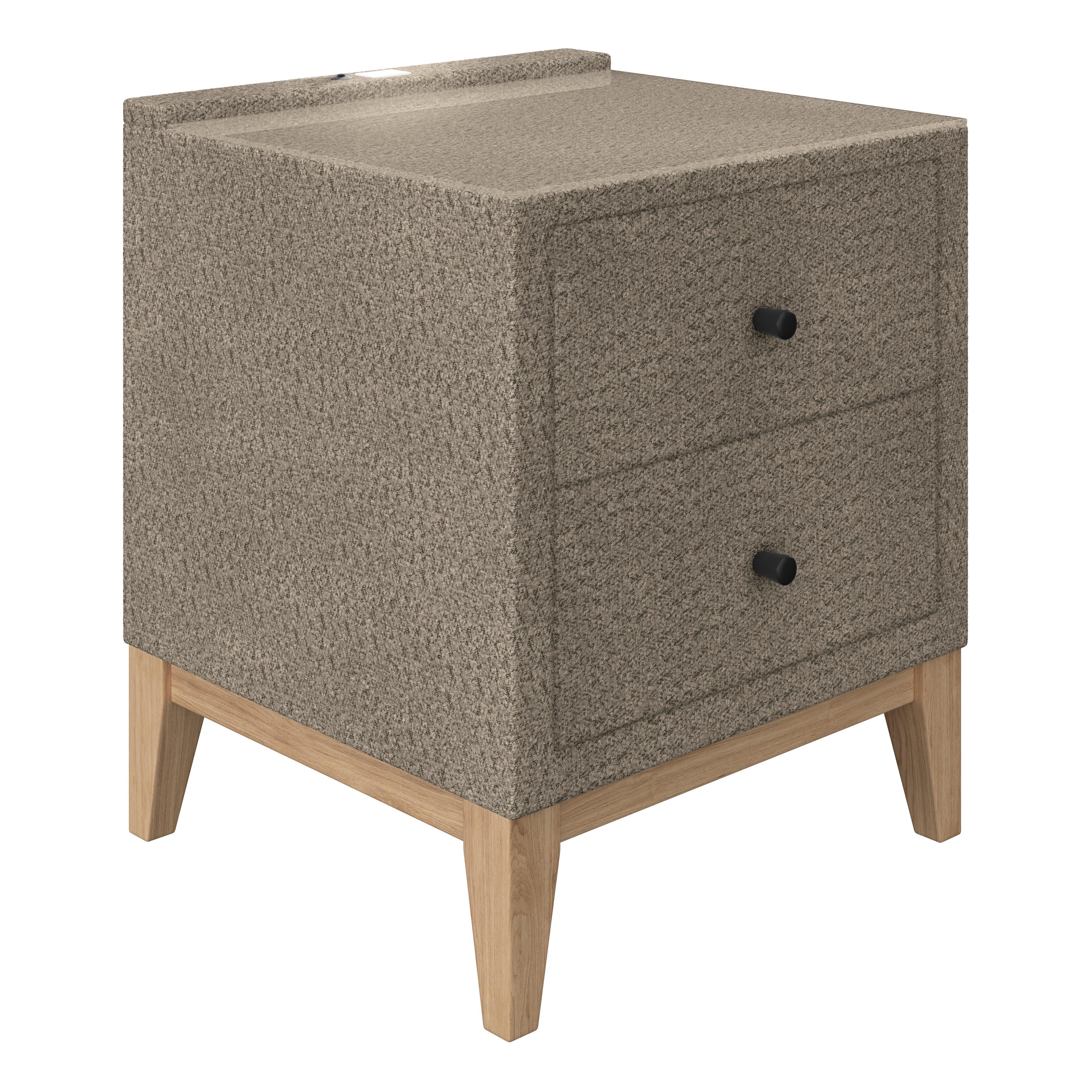 NOPTIERĂ SMILE - taupe, Konventionell, sticlă/lemn (49/58,5/46cm) - Premium Living