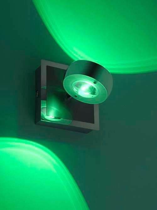 LED-Wandleuchte Lolasmart-Opti Silberfarben max. 6 Watt - Silberfarben, Design, Kunststoff/Metall (12/12/14cm)