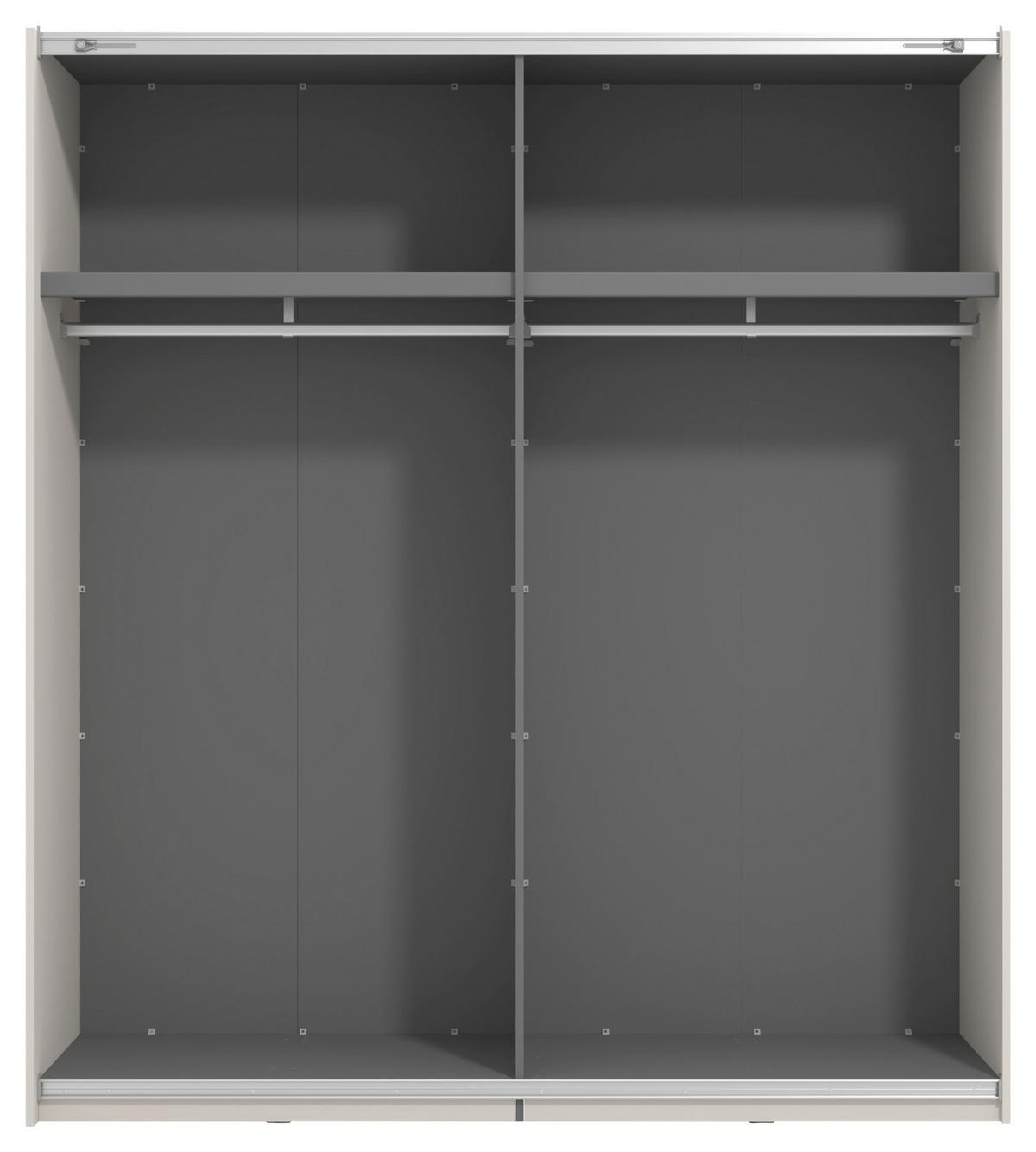Schwebetürenschrank Gard Kaschmirfarben - Kaschmir/Schwarz, KONVENTIONELL, Holzwerkstoff/Metall (195/217/61cm) - Based