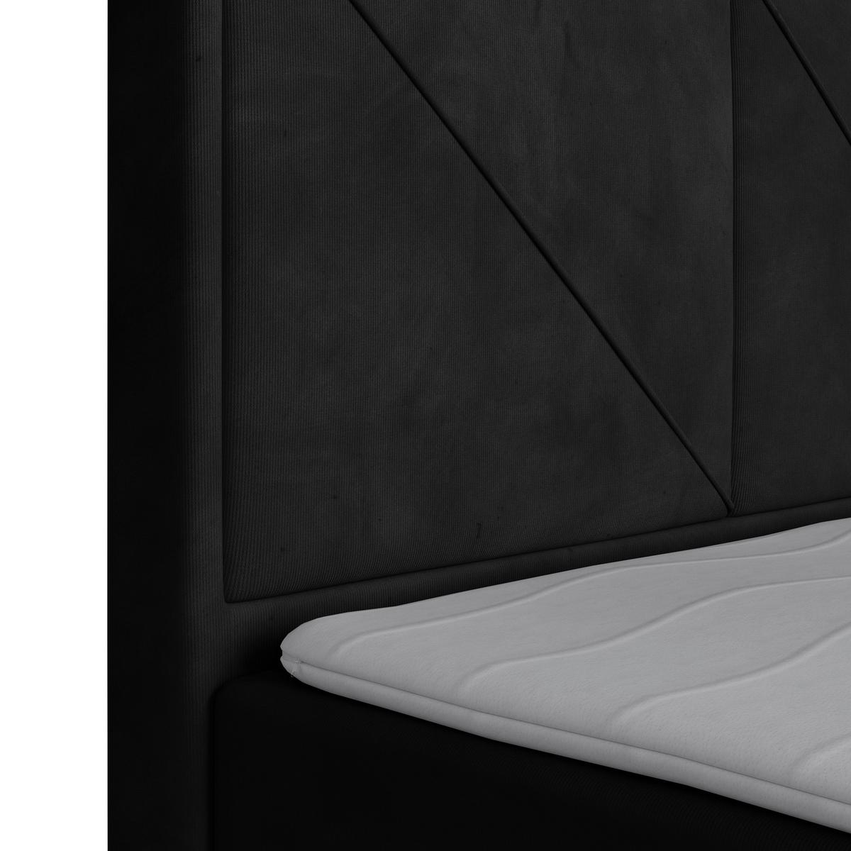 Boxspringbett Bologna ca. 180x200 cm Schwarz - Schwarz, MODERN, Karton/Holzwerkstoff (180/200cm) - MID.YOU