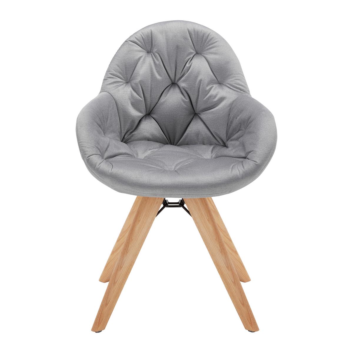 KRZESŁO Z PODŁOKIETNIKAMI LORE - kolor bukowy/jasnoszary, Modern, metal/drewno (59/84/60cm) - Bessagi Home