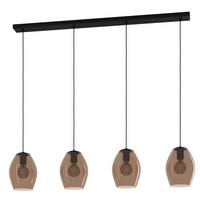 Hängeleuchte Estanys 1 - Schwarz, Basics, Glas/Metall (124/19/150cm) - Eglo