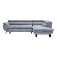 Ecksofa Raven Grau - Schwarz/Grau, MODERN, Textil/Metall (257/198cm) - Mömax