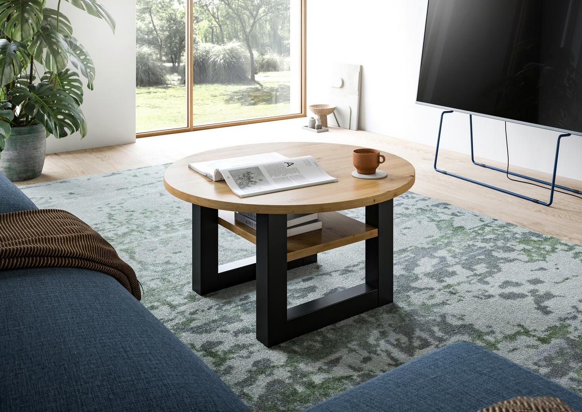 COUCHTISCH SEATTLE - Eiche Artisan/Grau, Design, Holzwerkstoff (75/42/75cm) - Livetastic